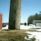 Funny silo demolition
