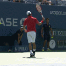 Kei Nishikori US Open tennis racket bounce flip trick