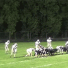 Football player kicks extra point off opponent's head