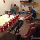 Beer pong trick shot