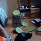 Ping pong ball plates bouncing trick