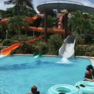 Cool water slide landing