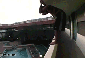Guy Jumps In Swimming Pool Off Balcony | Best Funny Gifs ...