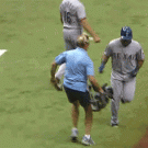Baseball camera man fall