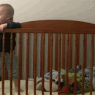 Baby escapes crib