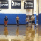 Epic ninja dodgeball throw