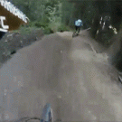 Sudden mountain bike trail bend