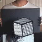 3D cube optical illusion