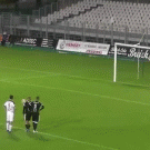 Spectacular penalty kick play