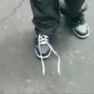 Tying the shoe laces