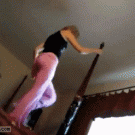 Bedroom pole dance fail