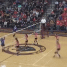 Volleyball spike knocks out two people