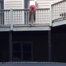 Girl trampoline jump fail