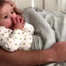 Baby gets jealous on mom when holding dad's hand