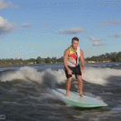 Back flip on a surfboard