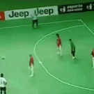 Futsal spinning backheel lob goal