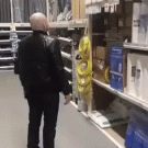 Bald guy gets a plunger on the head